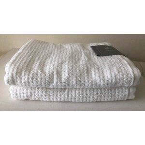 Home Luxury Spa Collection Quick Dry Set of 2 Towels Set Bright White  30"x 54"
